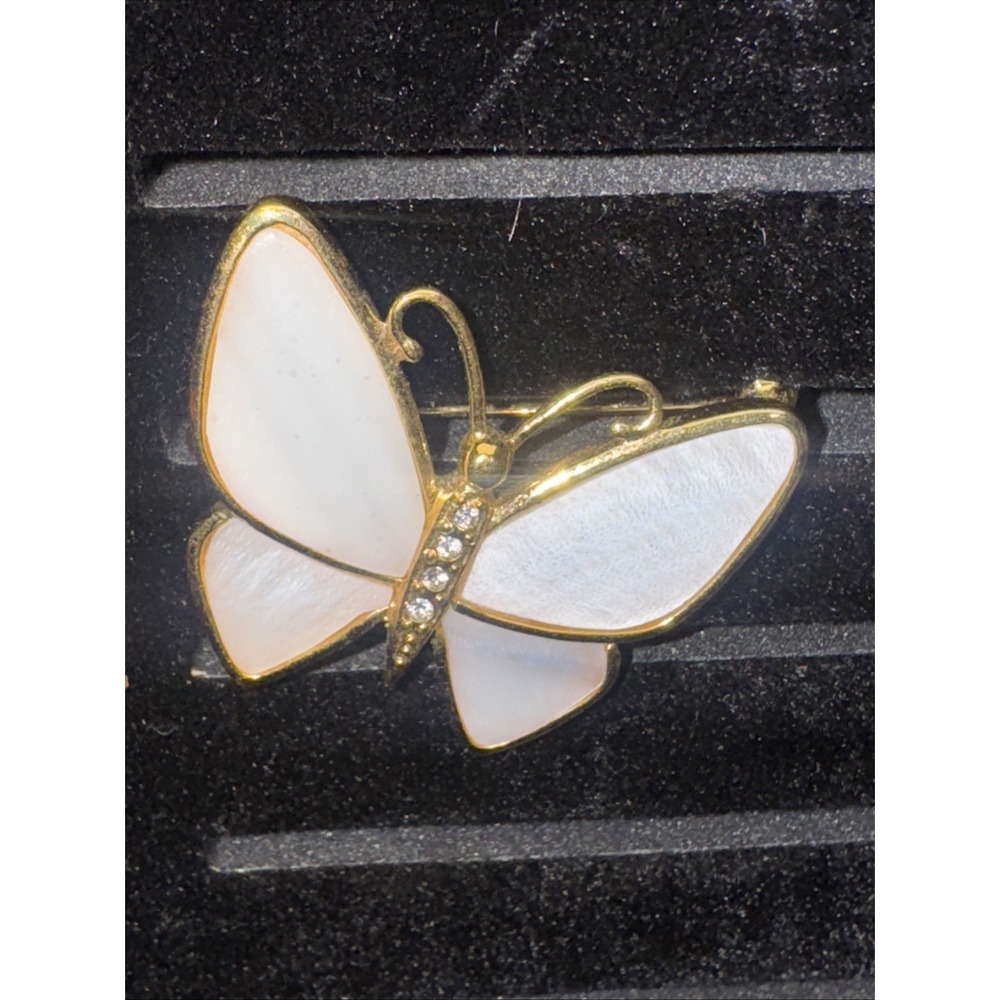 Beautiful 1.5" MOP Butterfly‎ Styled Brooch Pin Charter Club